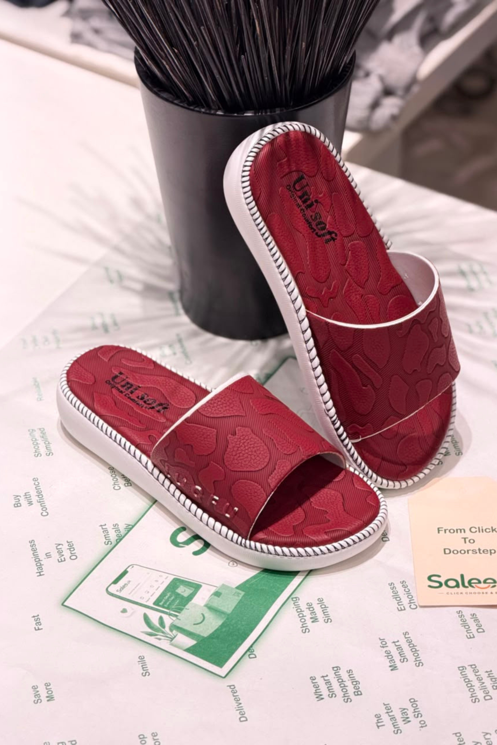Rosé Charm Slip-On Sandals