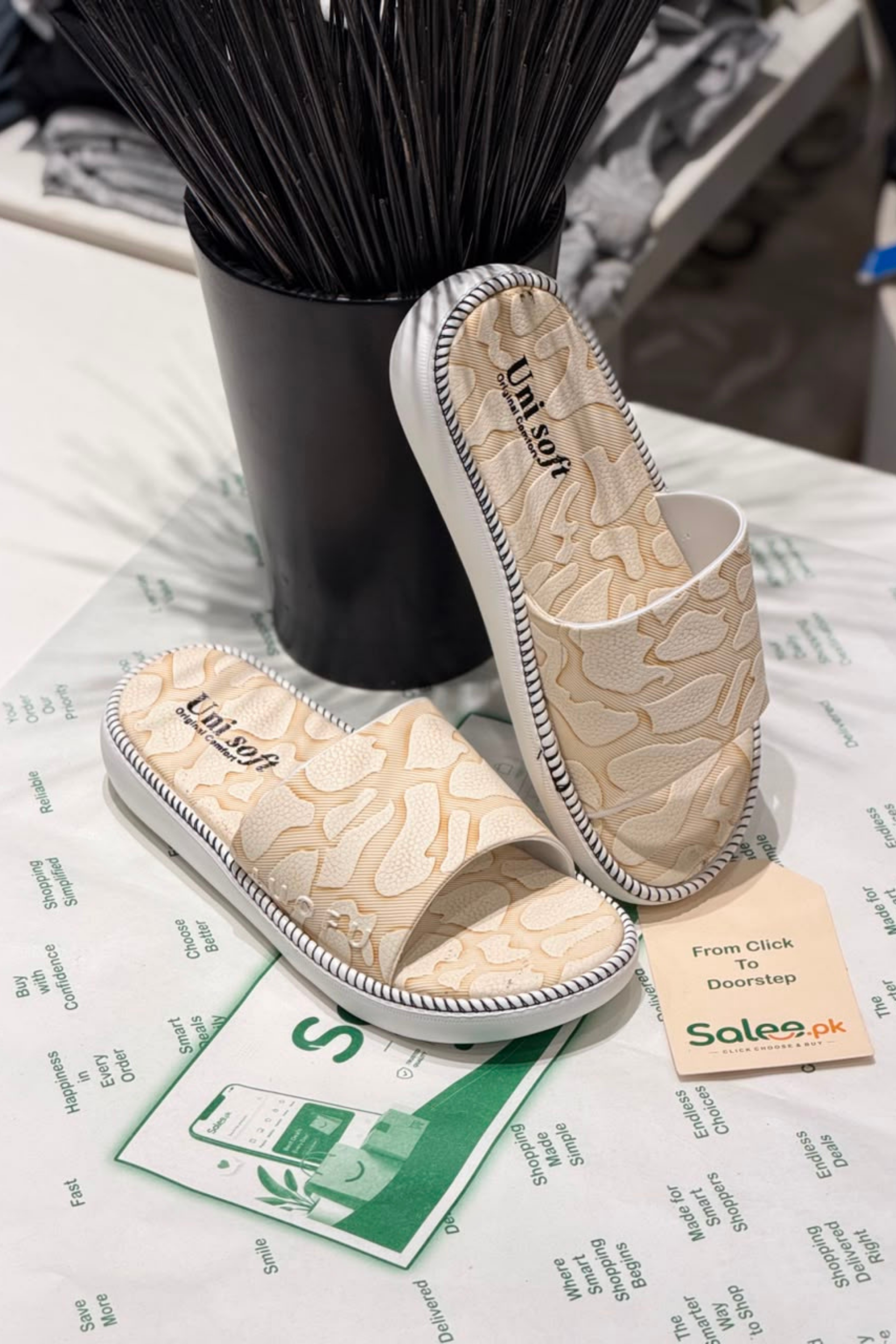 Ivory Bloom Slip-On Sandals