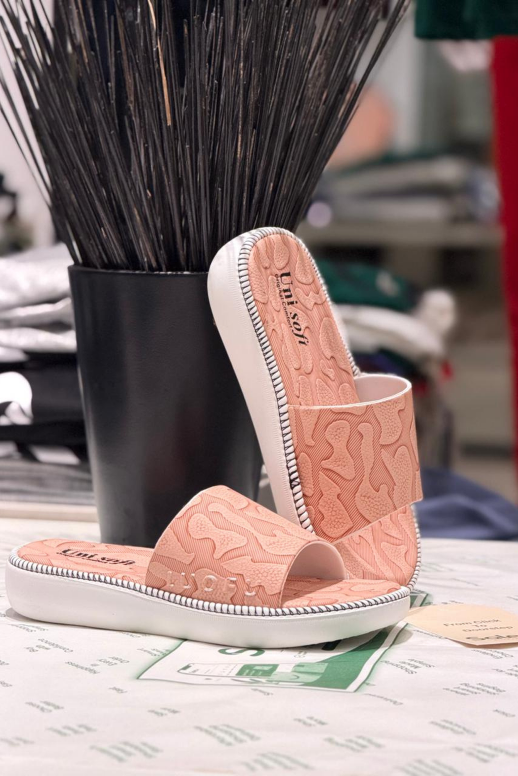 Peach Bloom Slip-On Sandals