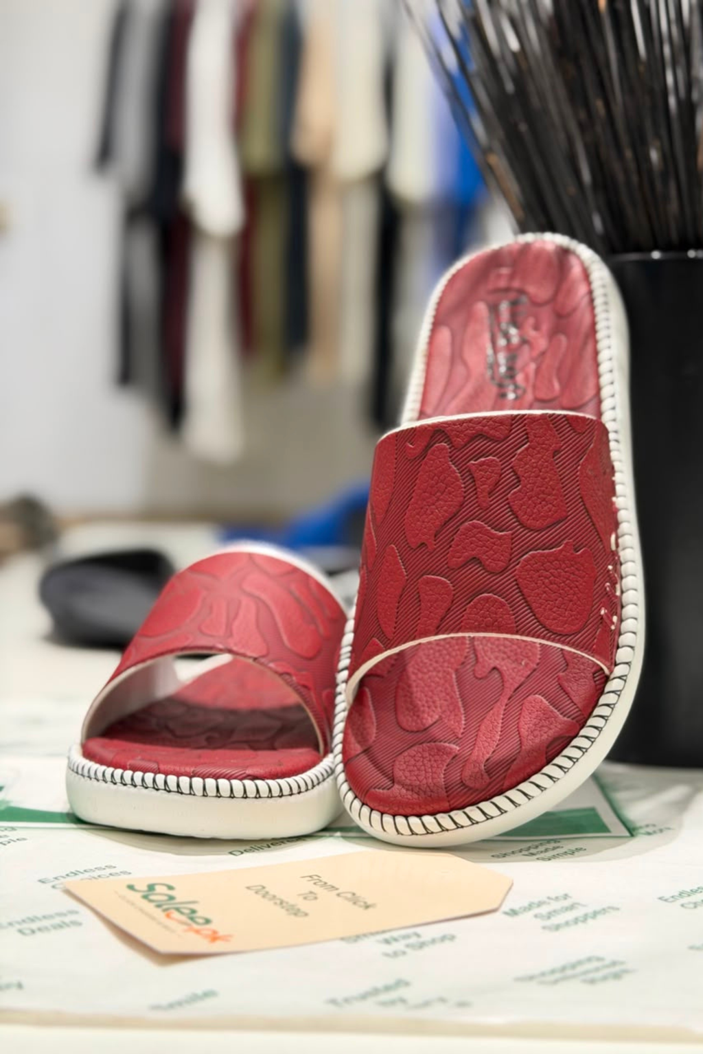 Rosé Charm Slip-On Sandals
