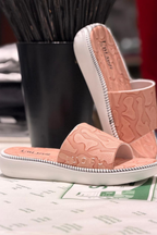 Peach Bloom Slip-On Sandals