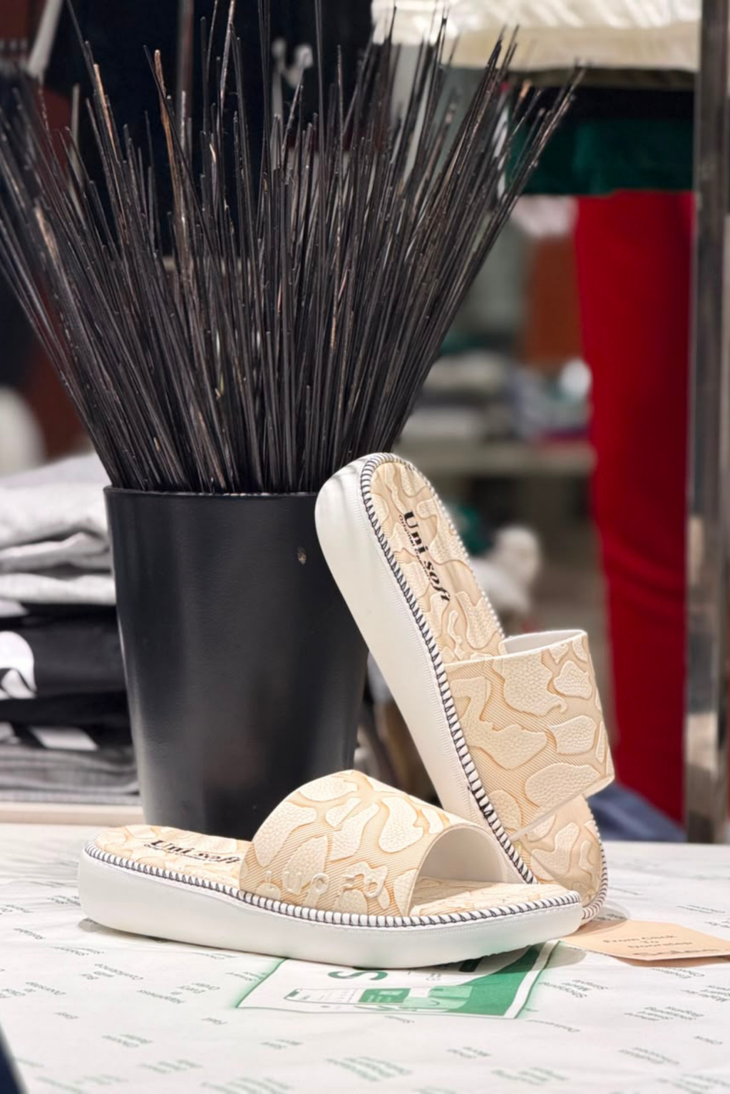 Ivory Bloom Slip-On Sandals