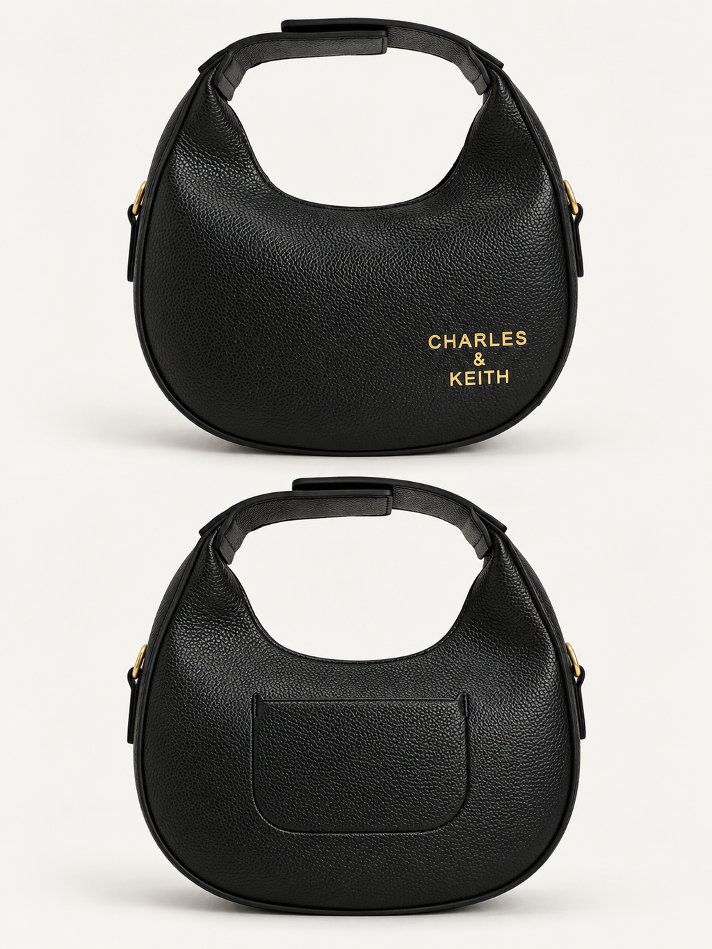Luna Crescent Shoulder Bag – Black