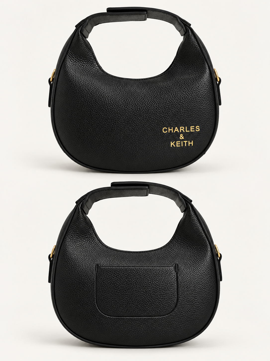 Luna Crescent Shoulder Bag – Black