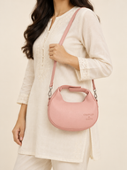 Luna Crescent Shoulder Bag – Blush Pink
