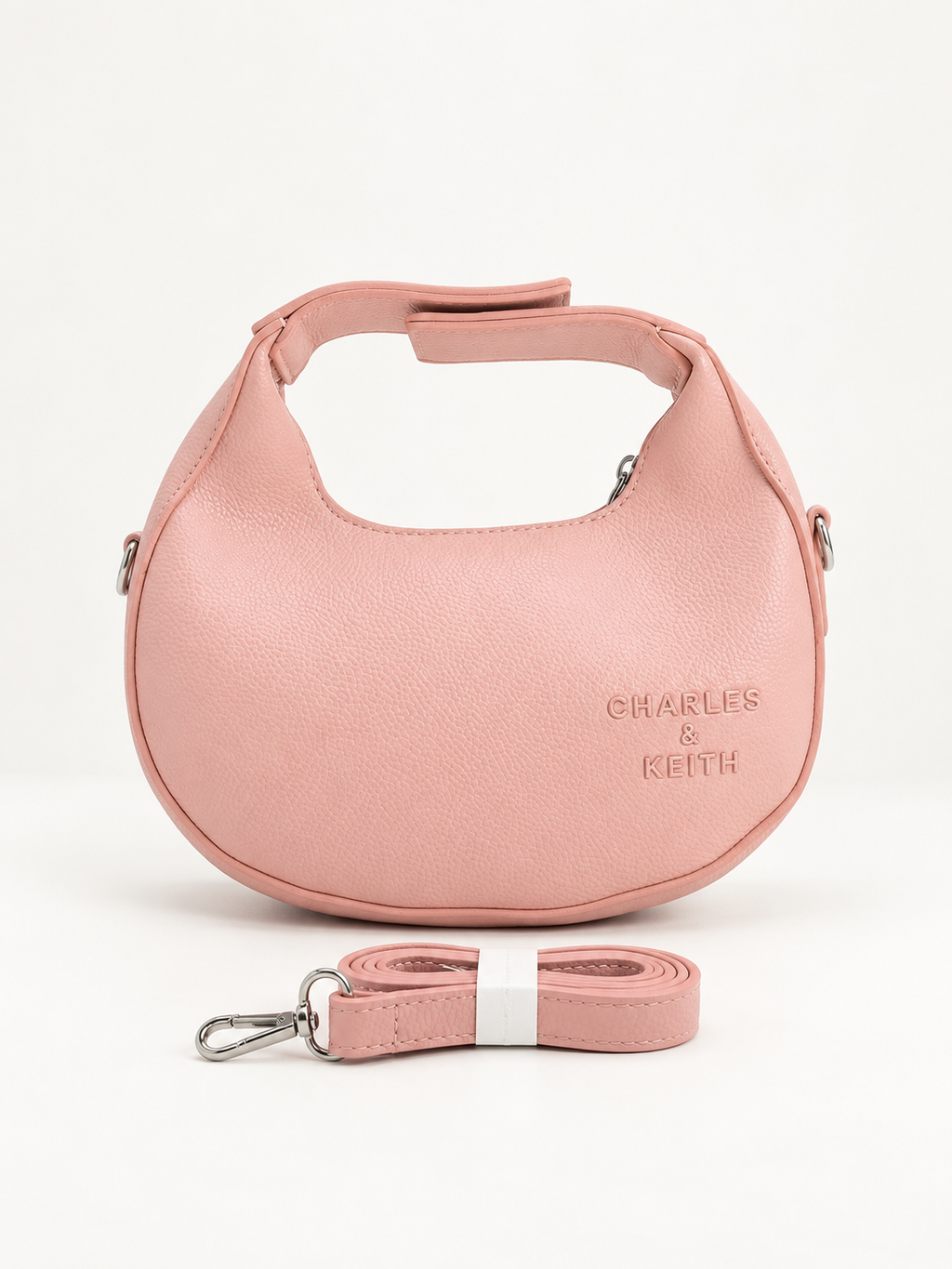 Luna Crescent Shoulder Bag – Blush Pink
