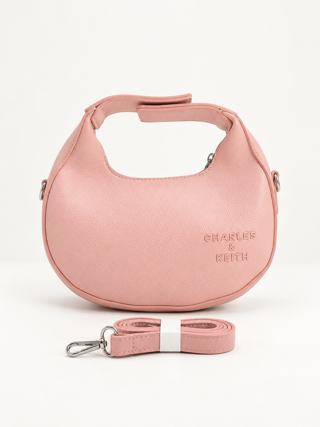 Luna Crescent Shoulder Bag – Blush Pink