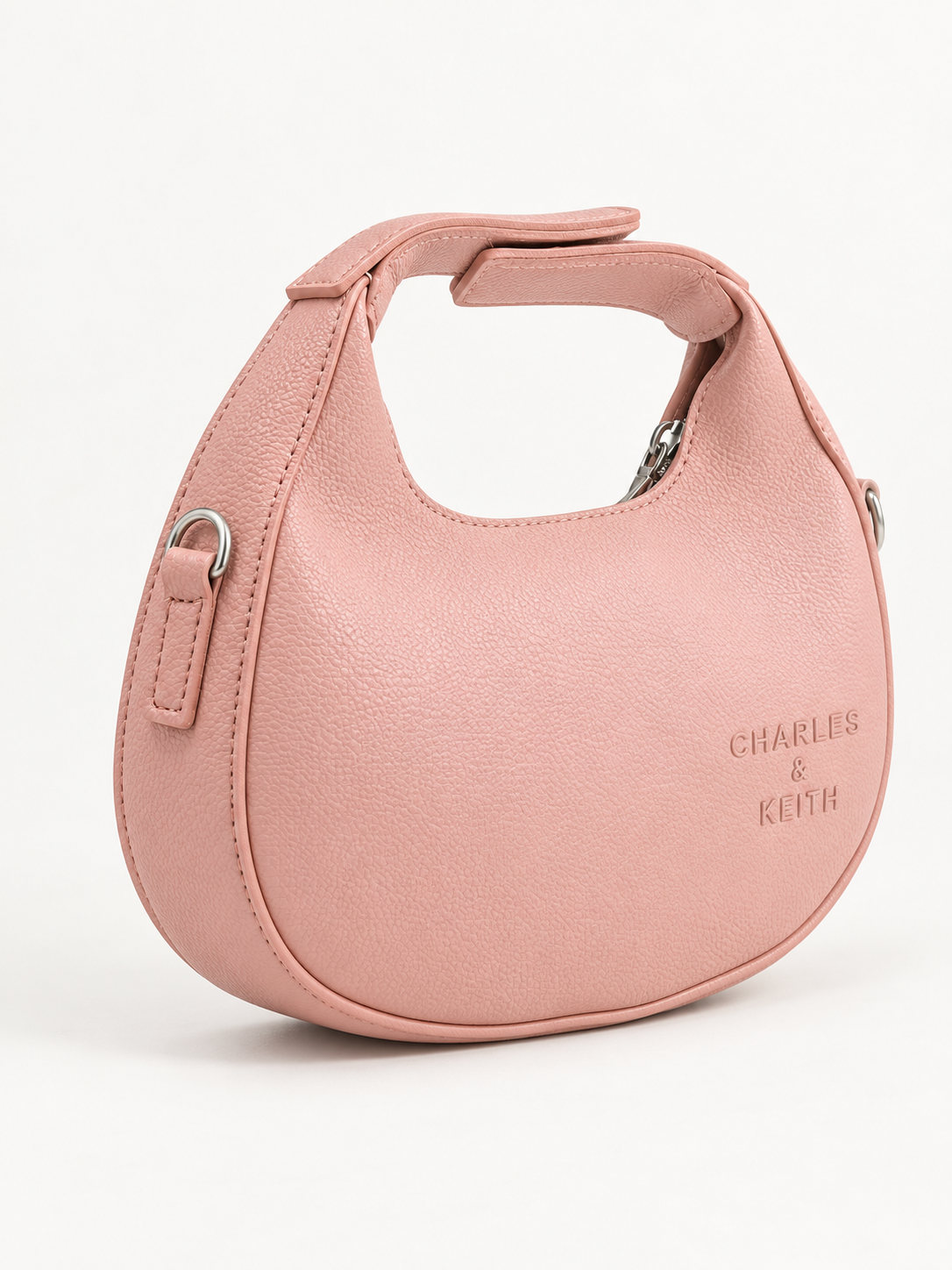 Luna Crescent Shoulder Bag – Blush Pink