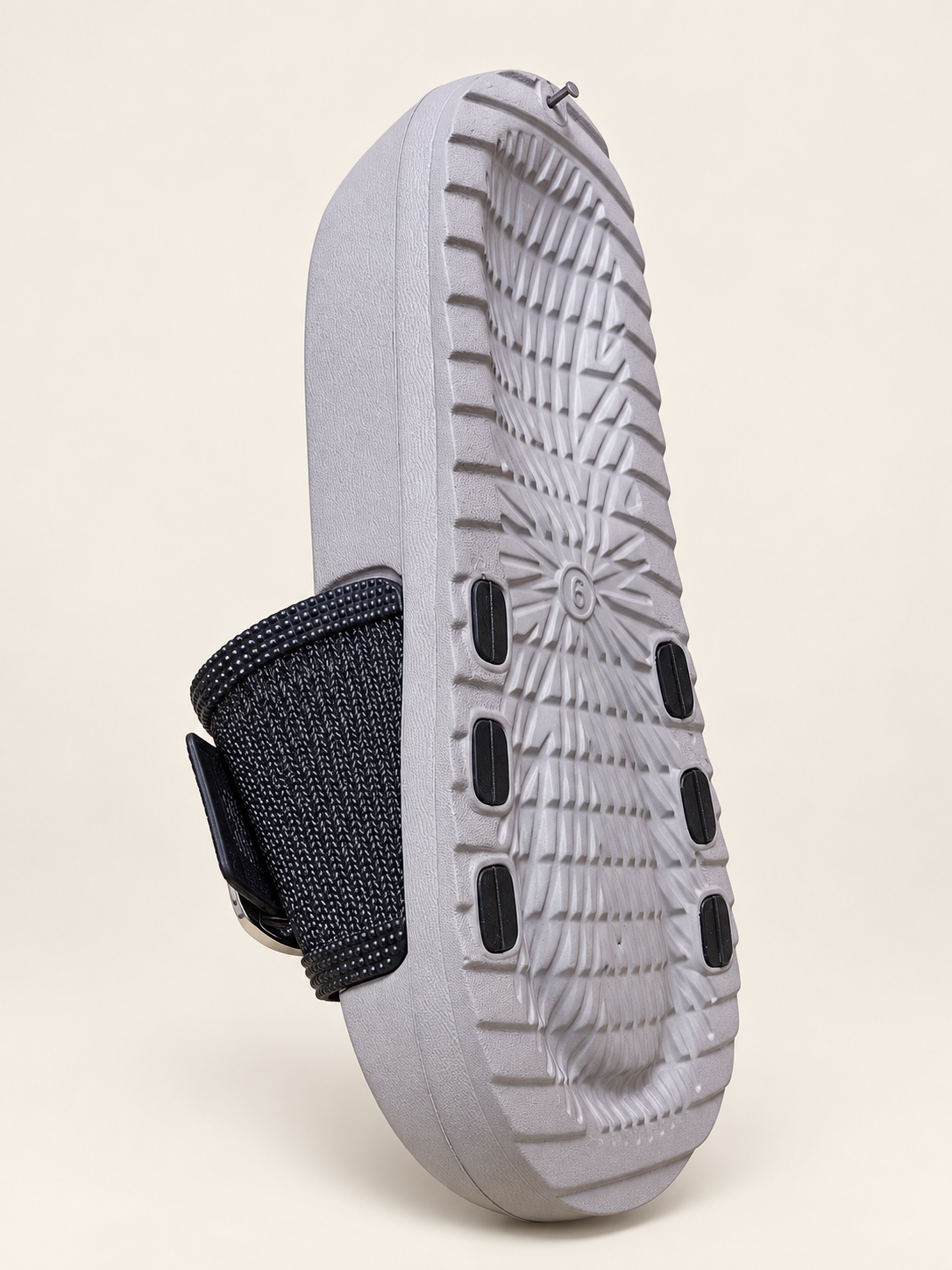 Silver Buckle Contrast Comfort Slides