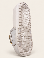 Ivory Gold Buckle Comfort Slides