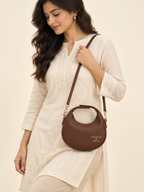 Luna Crescent Shoulder Bag – Choclate Brown