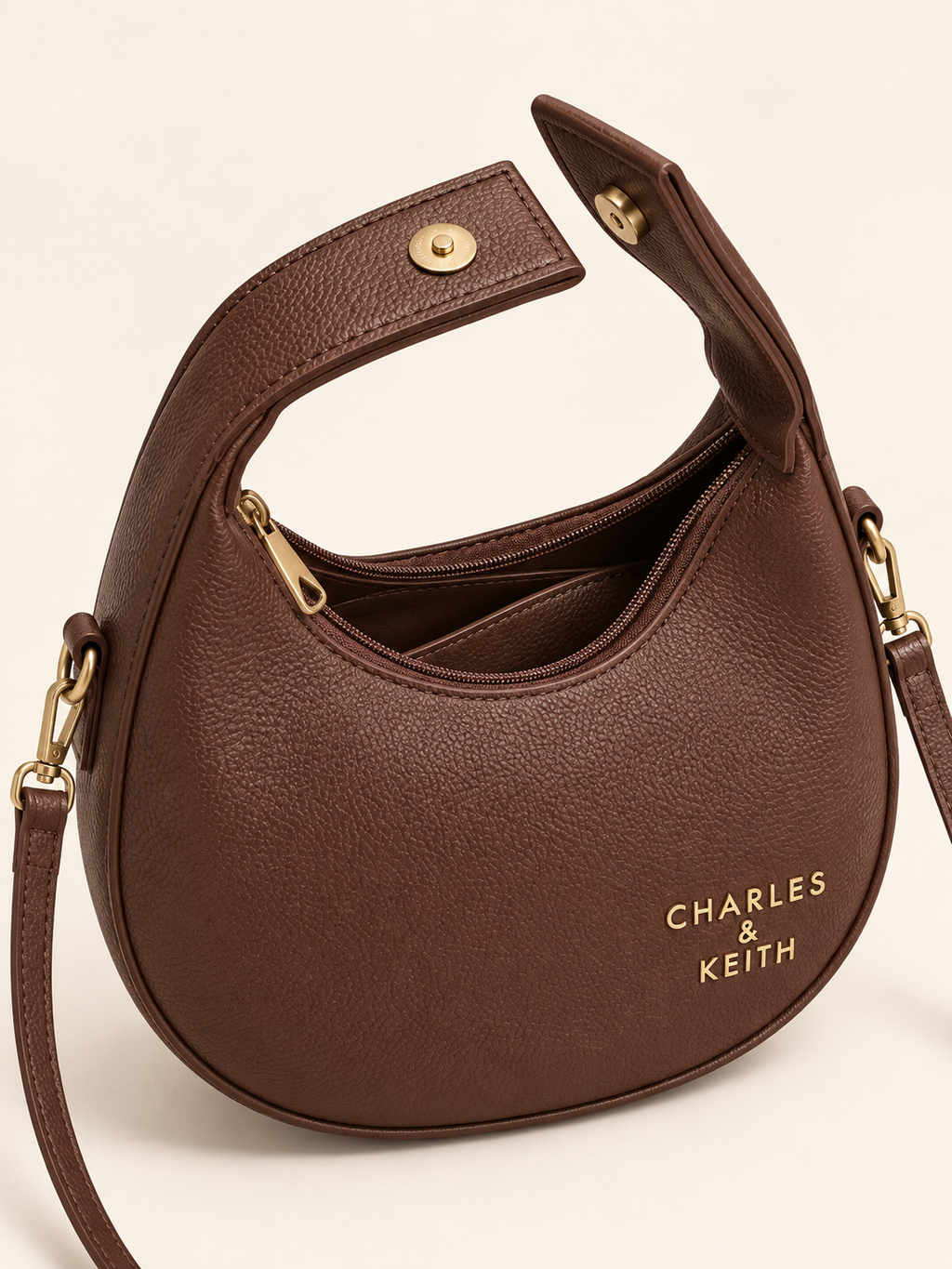Luna Crescent Shoulder Bag – Choclate Brown
