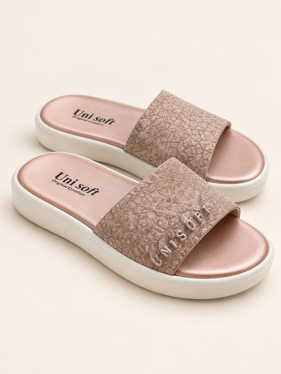 Roselle Rose Shimmer Slides