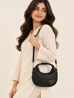 Luna Crescent Shoulder Bag – Black