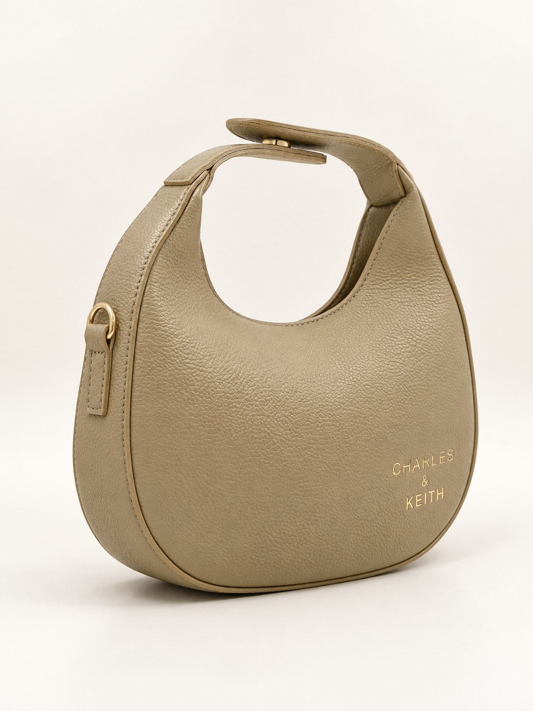 Luna Crescent Shoulder Bag – Khaki Beige