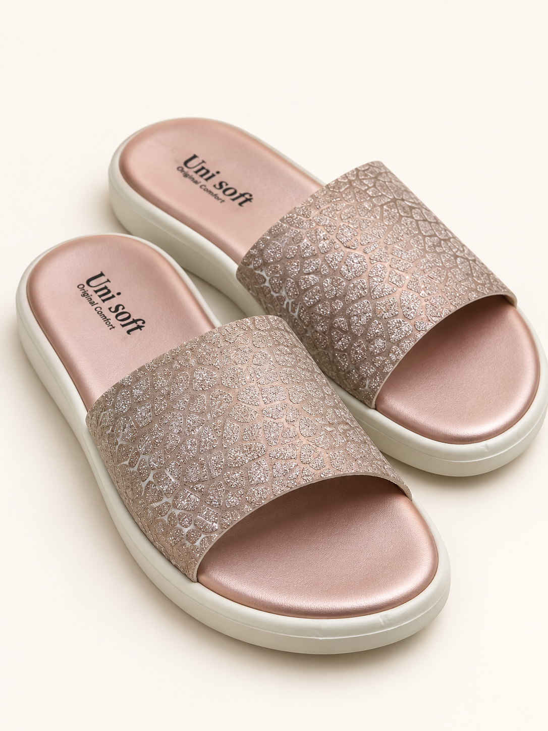 Roselle Rose Shimmer Slides