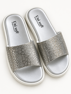 Selene Silver Shimmer Slides