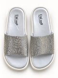 Selene Silver Shimmer Slides