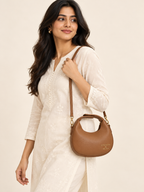 Luna Crescent Shoulder Bag – Tan Caramel