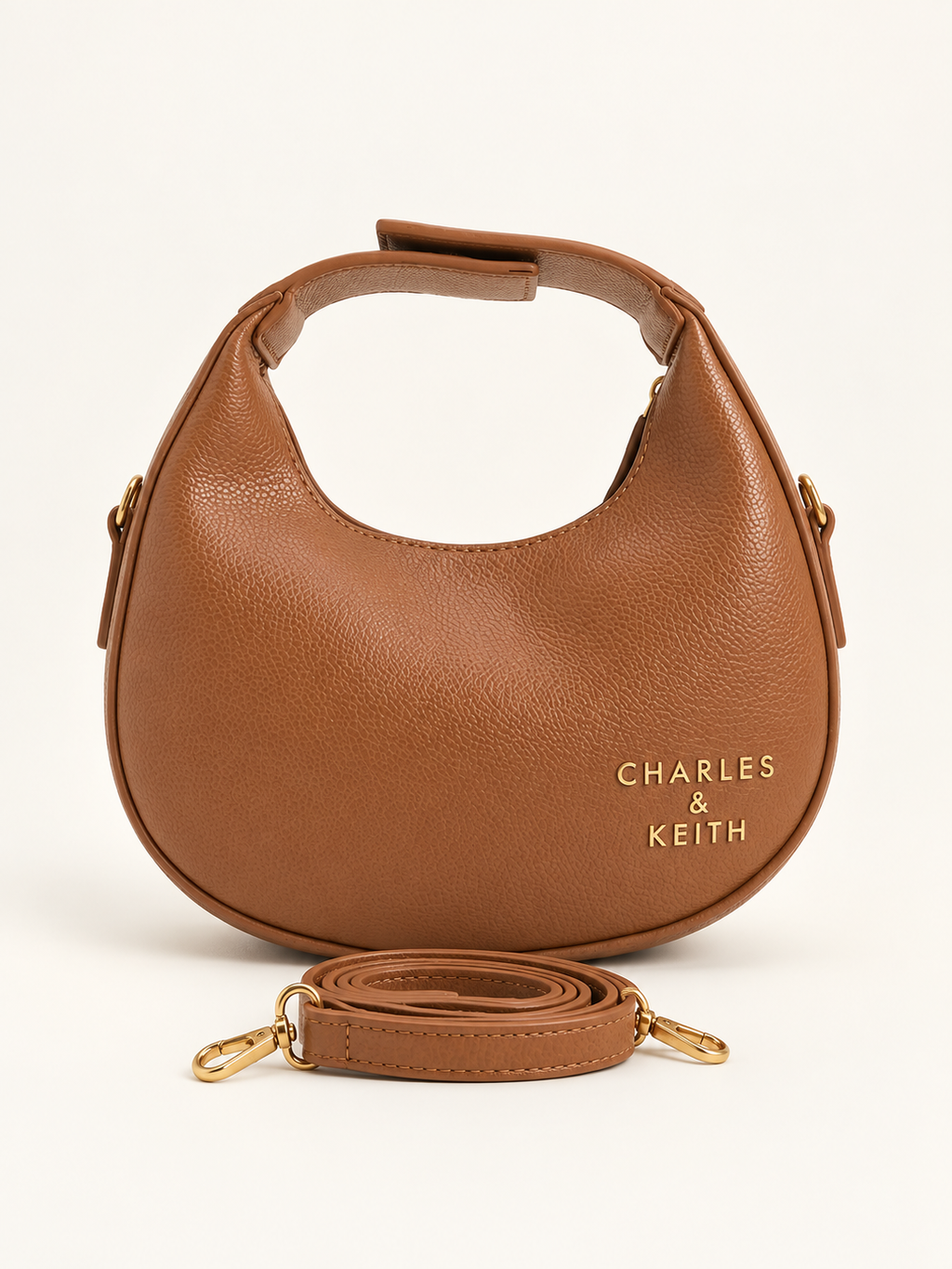 Luna Crescent Shoulder Bag – Tan Caramel