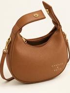 Luna Crescent Shoulder Bag – Tan Caramel