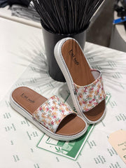 Floral Charm Slip-On Sandals